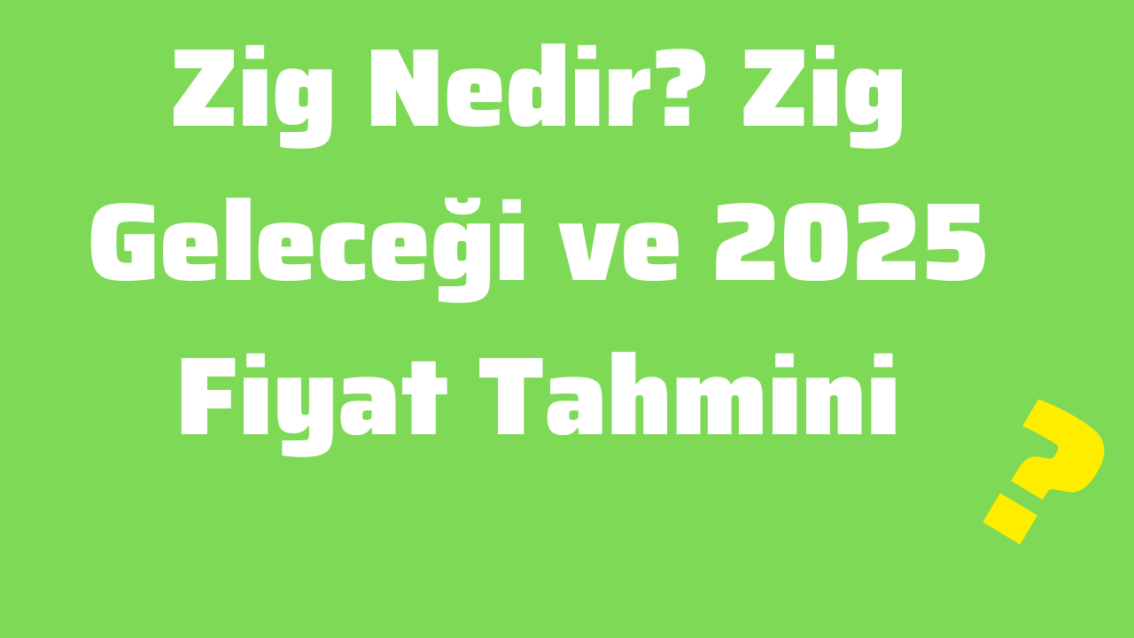 Zig Nedir Zig Geleceği ve 2025 Fiyat Tahmini