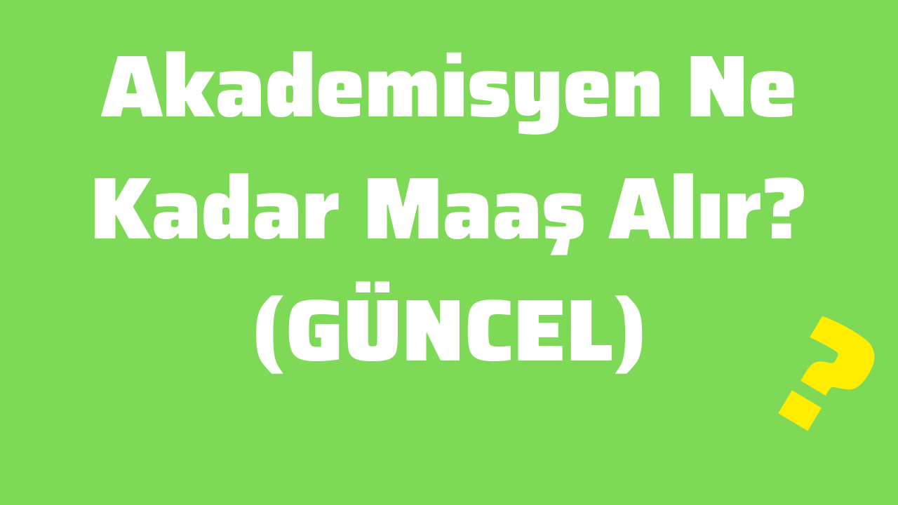 Akademisyen Ne Kadar Maaş Alır (GÜNCEL)