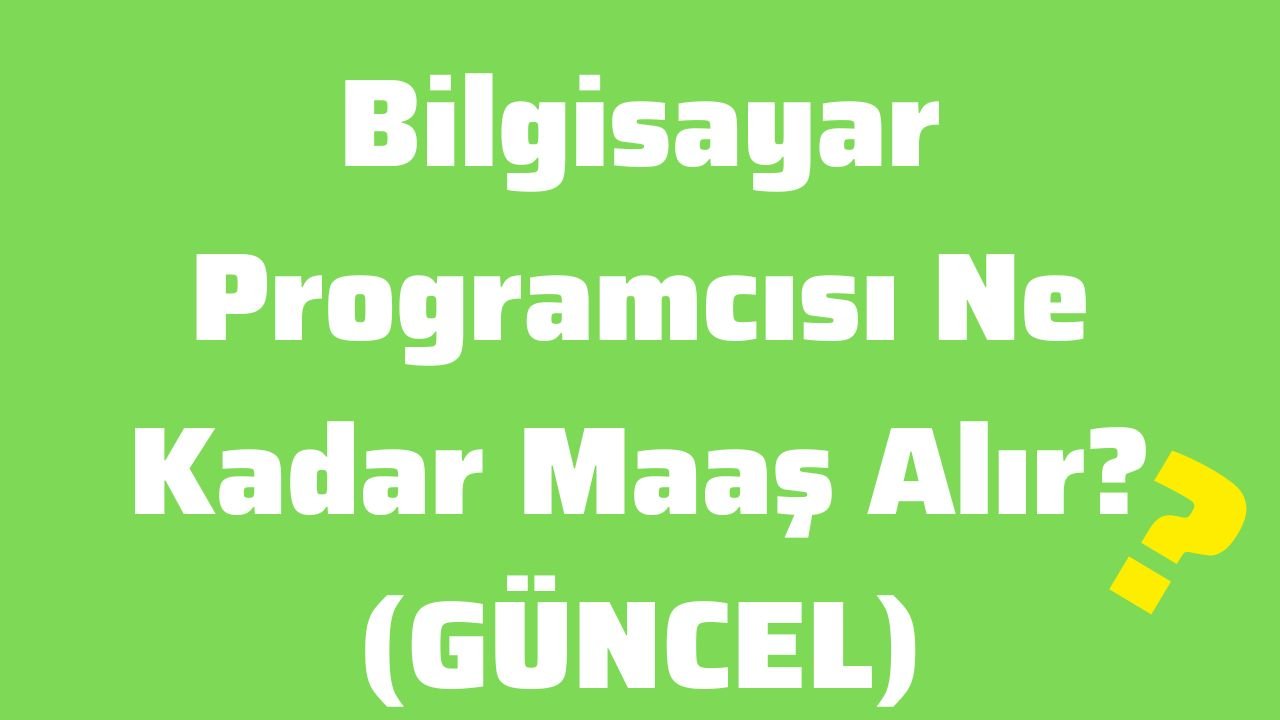 Bilgisayar Programcısı Ne Kadar Maaş Alır (GÜNCEL)