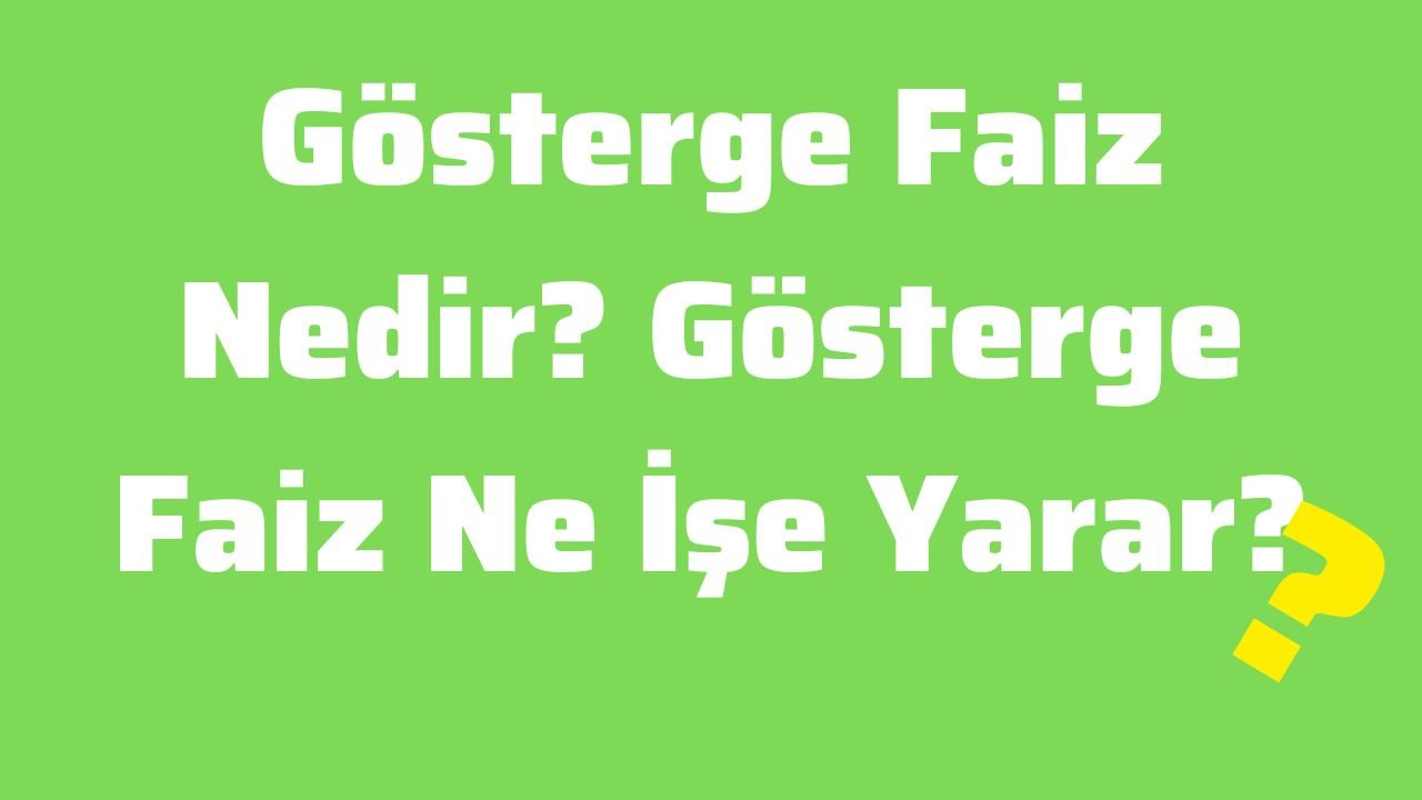 Gösterge Faiz Nedir Gösterge Faiz Ne İşe Yarar