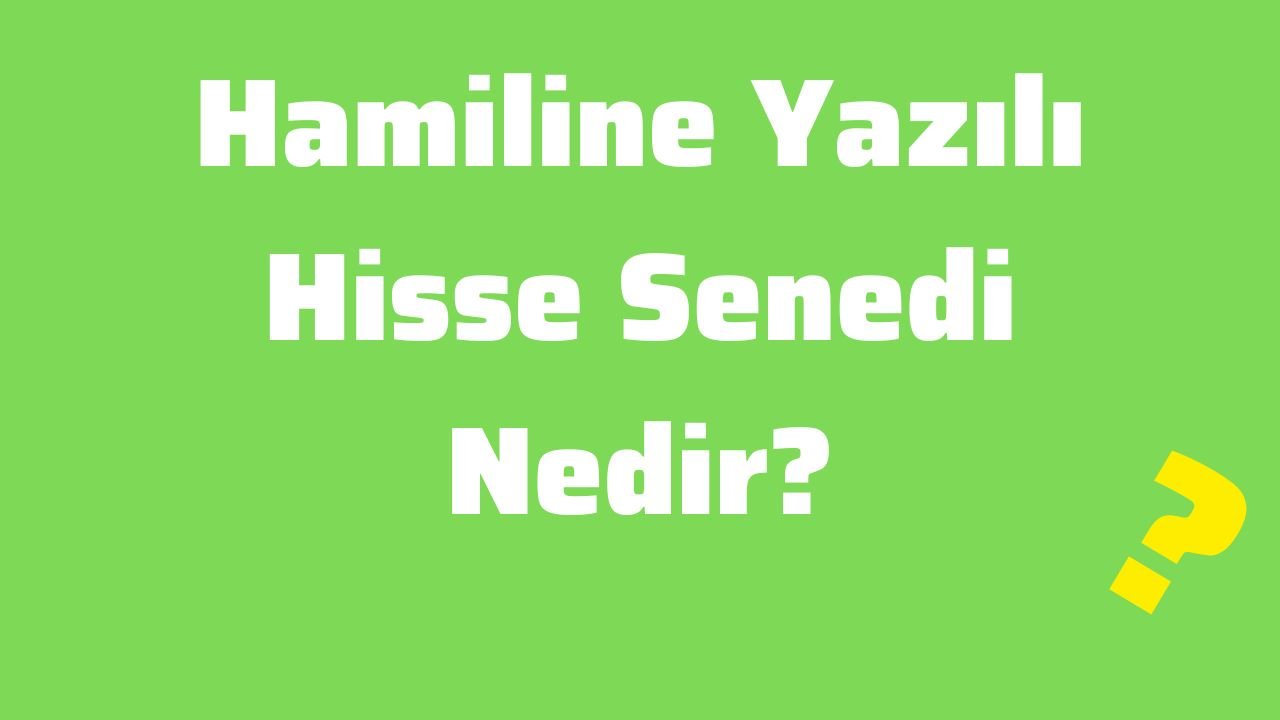 Hamiline Yazılı Hisse Senedi Nedir