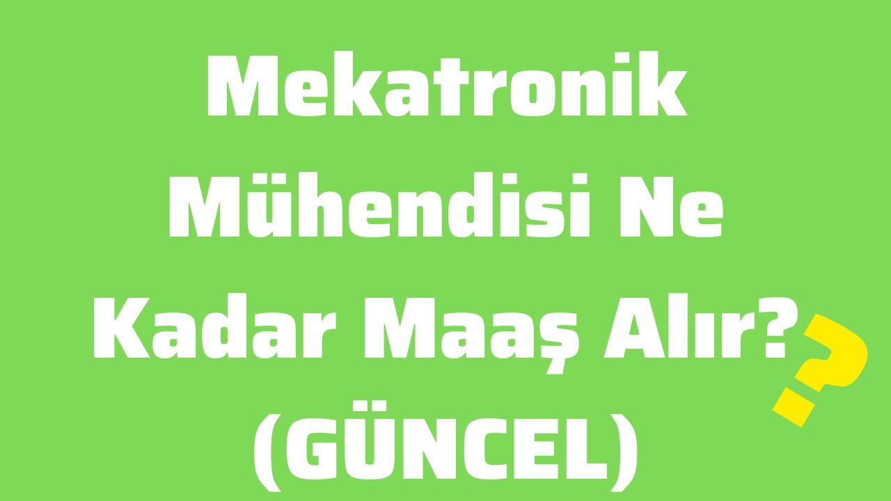 Mekatronik Mühendisi Ne Kadar Maaş Alır (GÜNCEL)