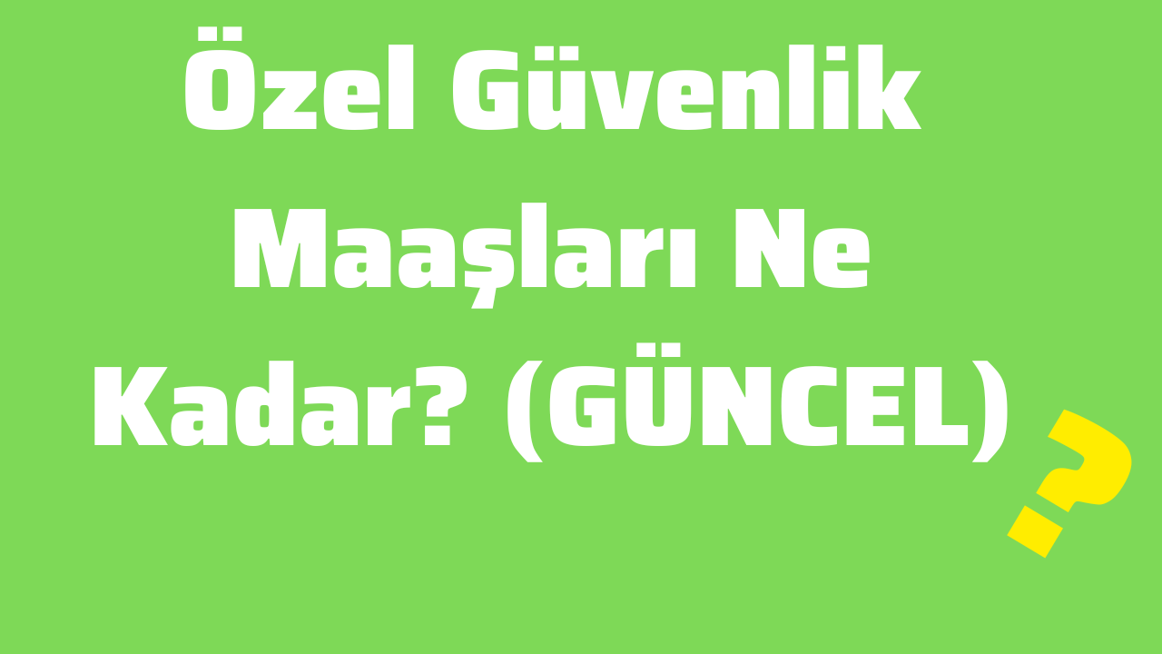 Özel Güvenlik Maaşları Ne Kadar (GÜNCEL)