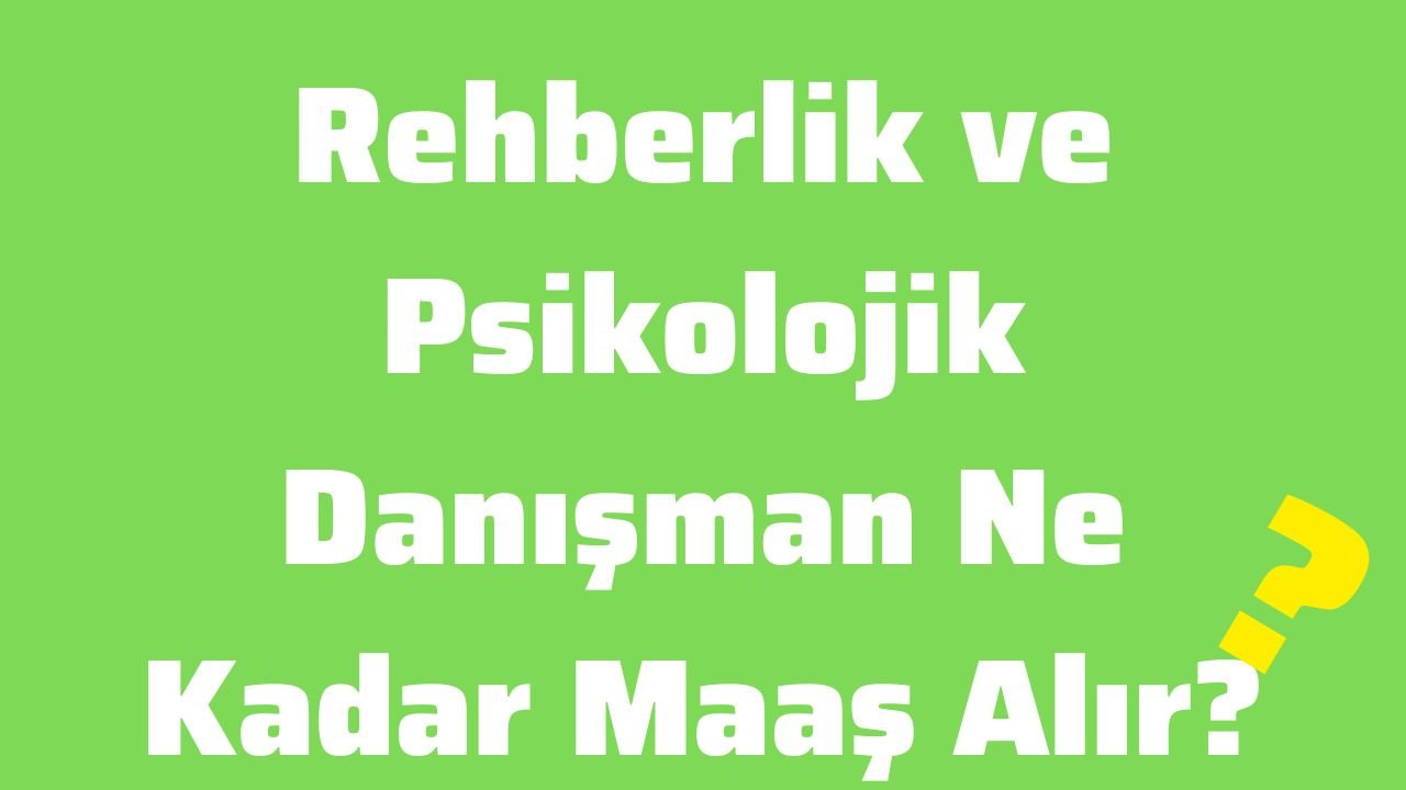 Rehberlik ve Psikolojik Danışman (PDR) Ne Kadar Maaş Alır (GÜNCEL)