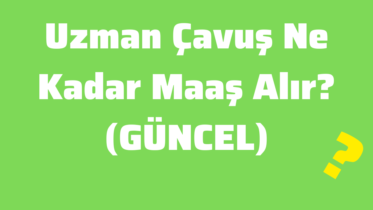 Uzman Çavuş Ne Kadar Maaş Alır (GÜNCEL)