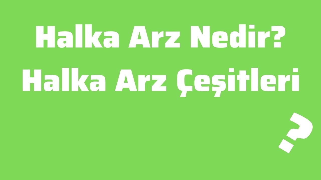 Halka Arz Nedir Halka Arz Çeşitleri
