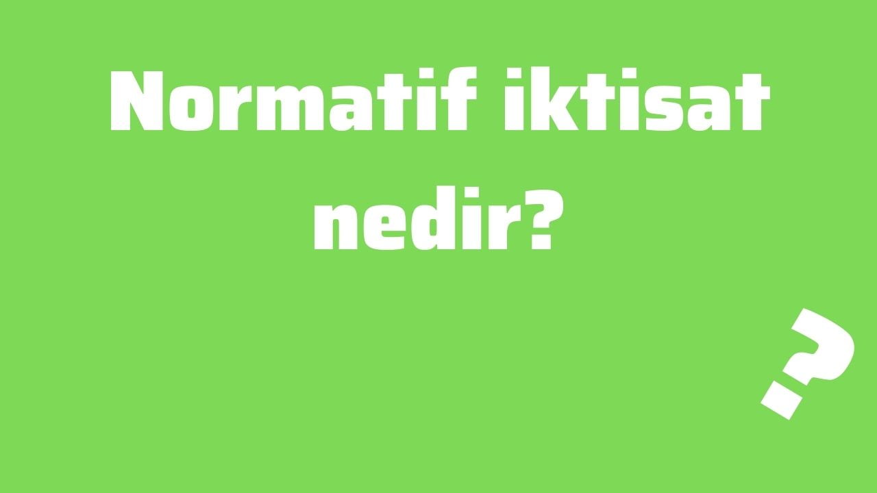 Normatif iktisat nedir