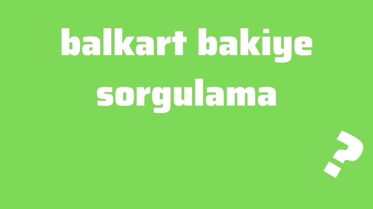 balkart bakiye sorgulama