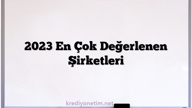 2023 En Çok Değerlenen Şirketleri