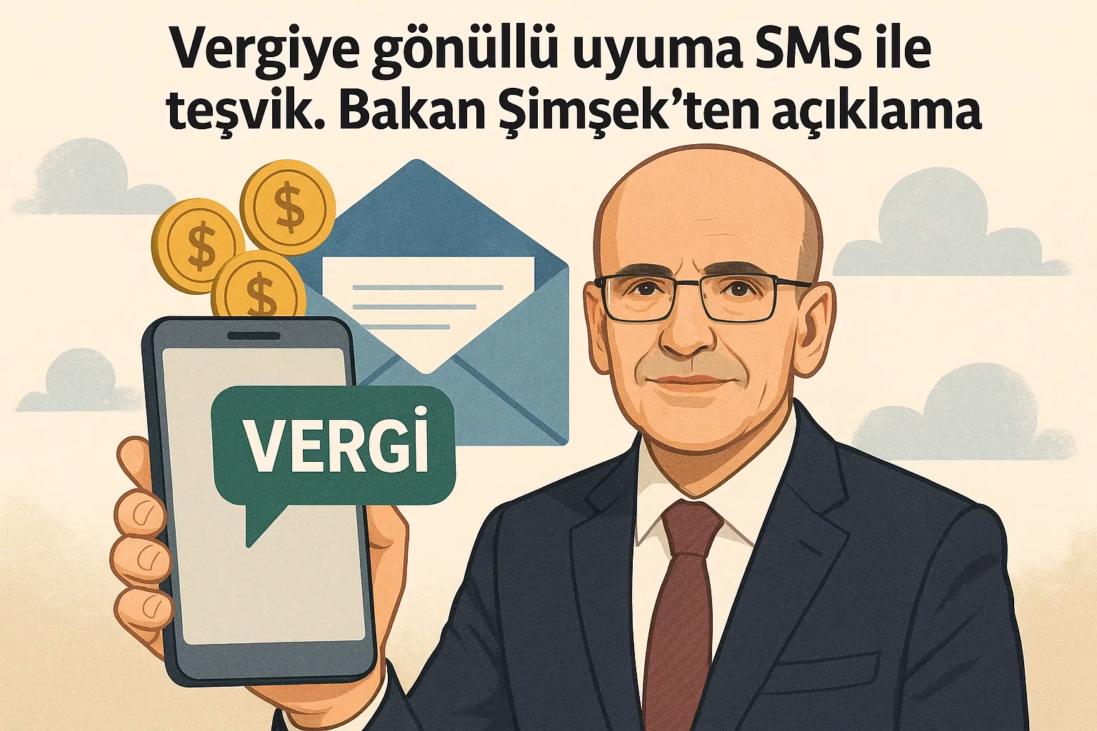Vergiye gönüllü uyuma SMS ile teşvik. Bakan Şimşek'ten açıklama - Visual Content